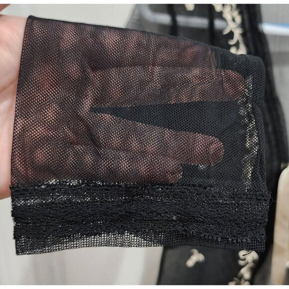 New York & Company Long Sleeve Sheer Mesh Cardigan Black Whimsigoth Witchy Sz XS - Picture 6 of 11